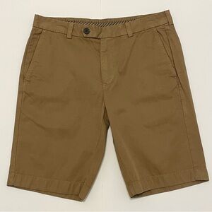 Brooks Brothers Men's Brown 100% Cotton Flat Front Bermuda Shorts Size 33